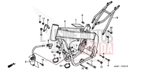RAHMENKOERPER (2) CR250RX de 1999